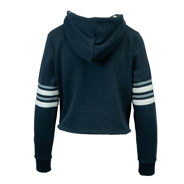 utah state aggies womens cropped hoodie sweater waffle knit stripes